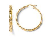 Leslie s 14K Yellow Gold Polished and Twisted Hoop Earrings