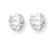 Sterling Silver 8mm Round Snap Set Cubic Zirconia Stud Earrings