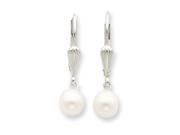 Sterling Silver 6 6.5mm White FW Cultured Pearl Leverback Earrings