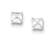 Sterling Silver Cubic Zirconia 5mm Square Post Earrings