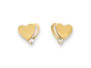 14K Yellow Gold Madi K Cubic Zirconia Polished Heart Post Earrings