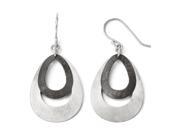 Leslie s Sterling Silver Ruthenium plated Polished and Scratch Finish Earrings