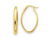 14K Yellow Gold Polished 3.5mm Oval Hoop Earrings