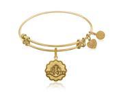 Expandable Bangle in Yellow Tone Brass with U.S. Navy Daughter Symbol