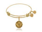 Expandable Bangle in Yellow Tone Brass with Proud Daughter U.S. Air Force Symbol