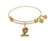 Expandable Bangle in Yellow Tone Brass with Street Angel Betty Boop Symbol