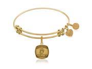 Expandable Bangle in Yellow Tone Brass with U.S. Marines Proud Sister Symbol