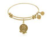 Expandable Bangle in Yellow Tone Brass with 75th Anniversary Wizard of Oz Symbol