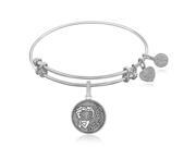 Expandable Bangle in White Tone Brass with Betty Boop Symbol