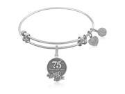 Expandable Bangle in White Tone Brass with 75th Anniversary Wizard of Oz Symbol