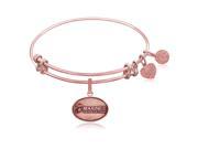 Expandable Bangle in Pink Tone Brass with U.S. Marines The Few The Proud Symbol