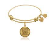 Expandable Bangle in Yellow Tone Brass with Friends 20th Anniversary Symbol