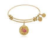 Expandable Bangle in Yellow Tone Brass with Baby Girl Symbol