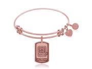 Expandable Bangle in Pink Tone Brass with U.S. Army Veteran Symbol