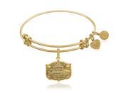 Expandable Bangle in Yellow Tone Brass with Griswold Family Christmas Symbol