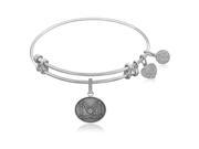 Expandable Bangle in White Tone Brass with U.S. Air Force Proud Sister Symbol