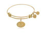 Expandable Bangle in Yellow Tone Brass with Delta Zeta Symbol