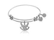 Expandable Bangle in White Tone Brass with U.S. Air Force Symbol