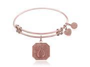 Expandable Bangle in Pink Tone Brass with Alpha Chi Omega Symbol