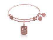 Expandable Bangle in Pink Tone Brass with 10th Anniversary Wizard of Oz Symbol