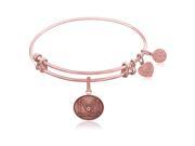 Expandable Bangle in Pink Tone Brass with U.S. Air Force Proud Sister Symbol