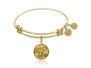 Expandable Bangle in Yellow Tone Brass with Class Of 2018 Graduation Cap Symbol