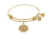 Expandable Bangle in Yellow Tone Brass with Delta Delta Delta Symbol