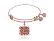 Expandable Bangle in Pink Tone Brass with Phi Mu Symbol