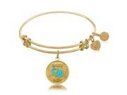 Expandable Bangle in Yellow Tone Brass with Baby Boy Symbol