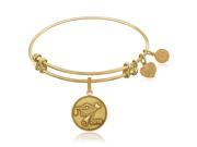 Expandable Bangle in Yellow Tone Brass with Class Of 2016 Graduation Cap Symbol