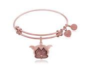Expandable Bangle in Pink Tone Brass with Bimbo Symbol