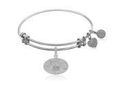 Expandable Bangle in White Tone Brass with Land Of Oz Symbol