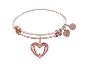 Expandable Bangle in Pink Tone Brass with Grandmother Tie That Binds Symbol