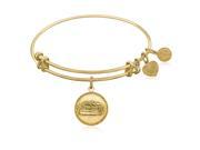 Expandable Bangle in Yellow Tone Brass with Noah s Ark Preservation Symbol