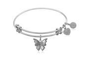 Expandable Bangle in White Tone Brass with Grand Daughter Symbol