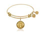 Expandable Bangle in Yellow Tone Brass with Libra Symbol
