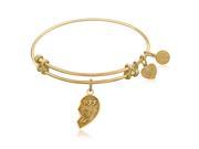 Expandable Bangle in Yellow Tone Brass with Best Friends Symbol