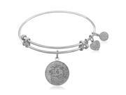 Expandable Bangle in White Tone Brass with Lawyer Symbol