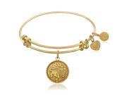 Expandable Bangle in Yellow Tone Brass with Leo Symbol