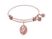Expandable Bangle in Pink Tone Brass with Peace Symbol