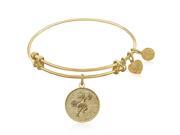 Expandable Bangle in Yellow Tone Brass with Cheerleader Symbol