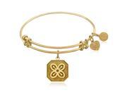 Expandable Bangle in Yellow Tone Brass with Cola Nut Affluence Symbol