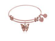 Expandable Bangle in Pink Tone Brass with Grand Daughter Symbol
