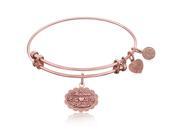 Expandable Bangle in Pink Tone Brass with Matron Of Honor Symbol