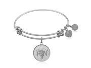 Expandable Bangle in White Tone Brass with Registered Nurse Care Compassion