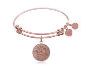 Expandable Bangle in Pink Tone Brass with Lawyer Symbol