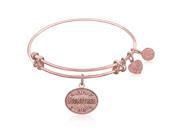 Expandable Bangle in Pink Tone Brass with Godmother Symbol