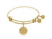 Expandable Bangle in Yellow Tone Brass with Brides Maid Symbol
