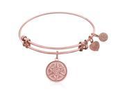 Expandable Bangle in Pink Tone Brass with Celtic Round Completeness Self Symbol
