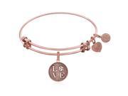 Expandable Bangle in Pink Tone Brass with Volleyball Symbol